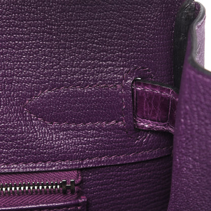 Hermes Ostrich Shiny Alligator Birkin Touch 30 Violine 21 of 34