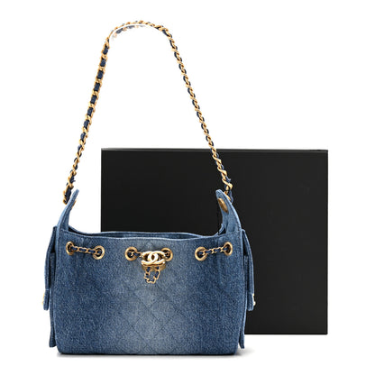 Chanel Washed Denim Quilted Mini Chanel 25 Handbag Blue 11 of 11