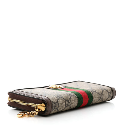 Gucci GG Supreme Monogram Web Ophidia Zip Around Wallet Brown 4 of 7