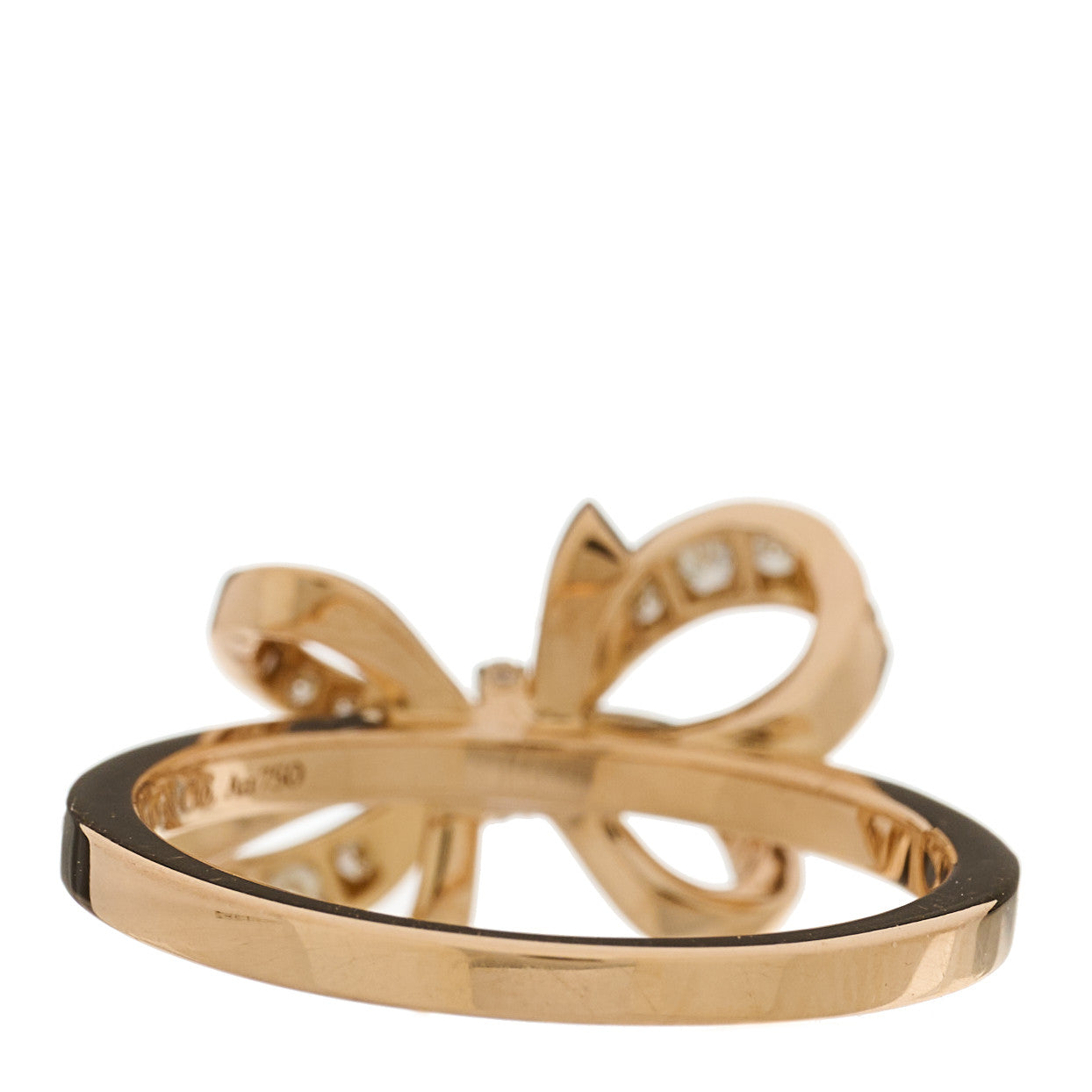 Tiffany 18K Rose Gold Diamond Double Bow Ring 51 5.75 4 of 6
