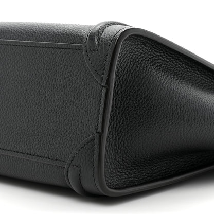 Celine Drummed Calfskin Nano Luggage Black 9 of 11