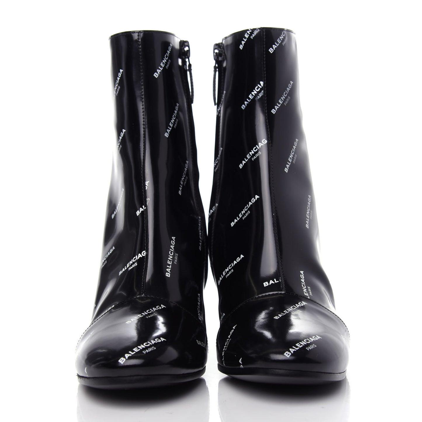 Patent Allover Logo Ankle Boots 37.5 Black
