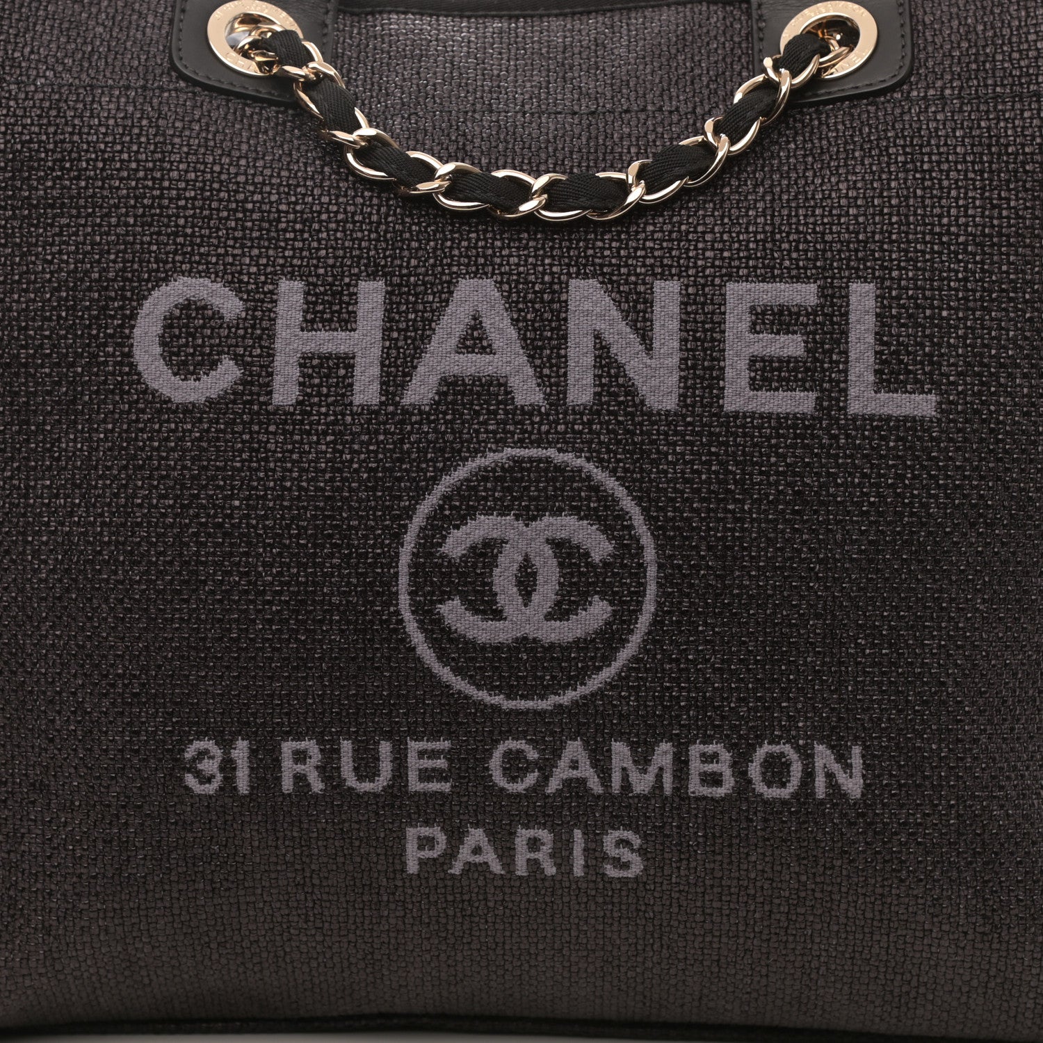Chanel Woven Straw Raffia Large Deauville Tote Black 8 of 8