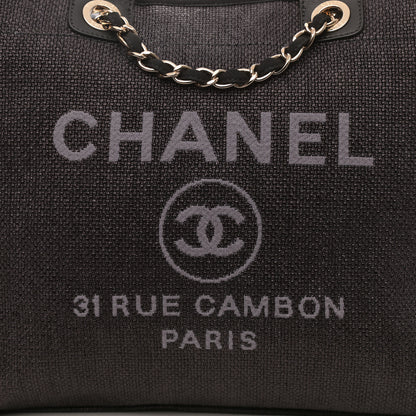 Chanel Woven Straw Raffia Large Deauville Tote Black 8 of 8