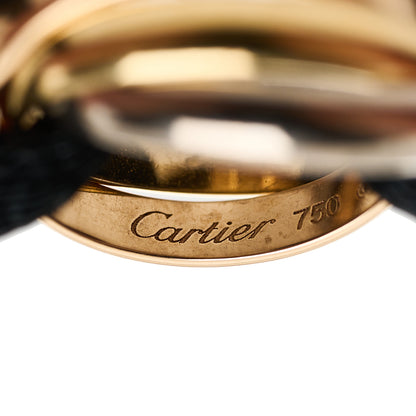 Cartier 18k Pink Yellow White Gold Trinity Adjustable Cord Bracelet Black 6 of 6