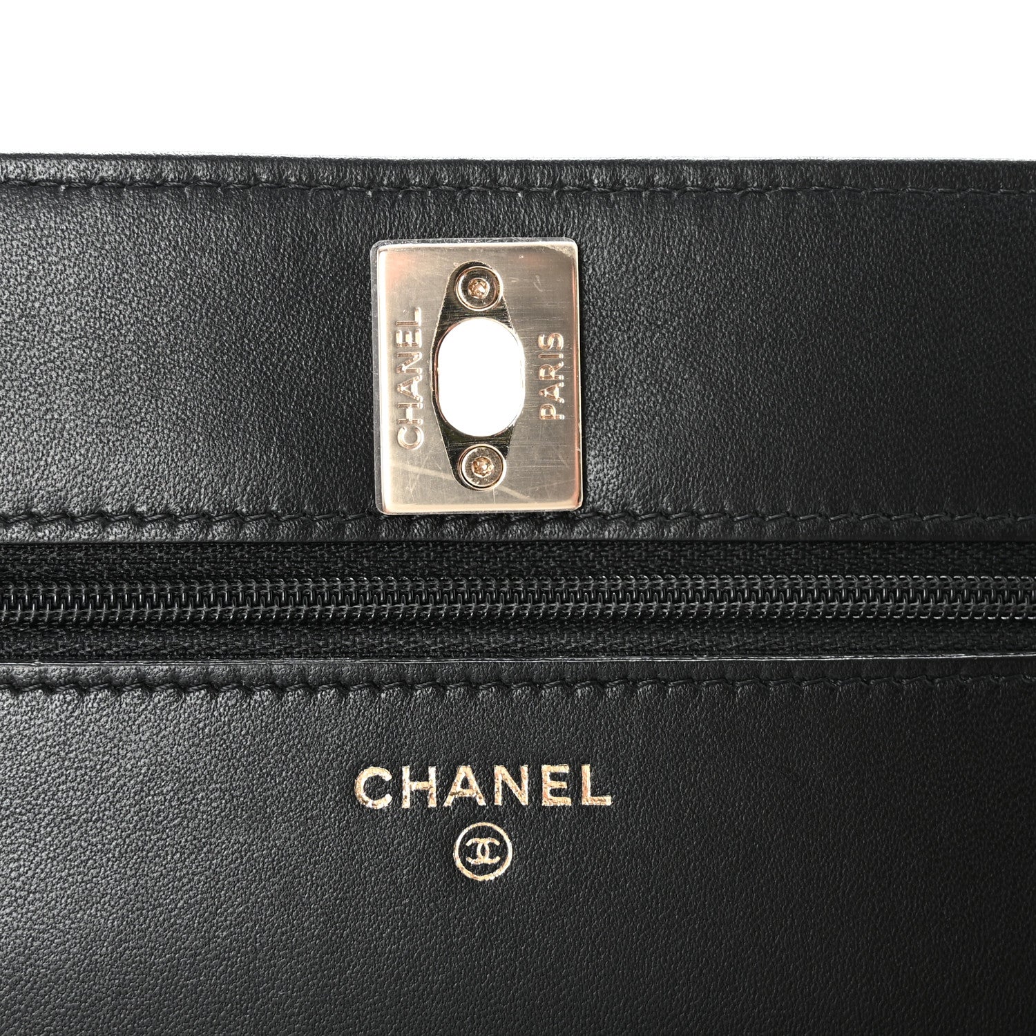Chanel Lambskin Quilted Trendy CC Wallet On Chain WOC Black 6 of 12
