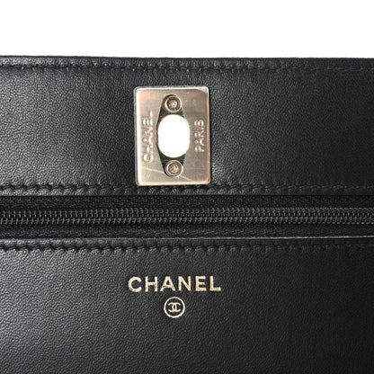 Chanel Lambskin Quilted Trendy CC Wallet On Chain WOC Black 6 of 12