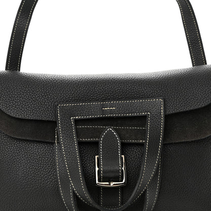 Hermes Taurillon Clemence Halzan 31 GM Black 8 of 16