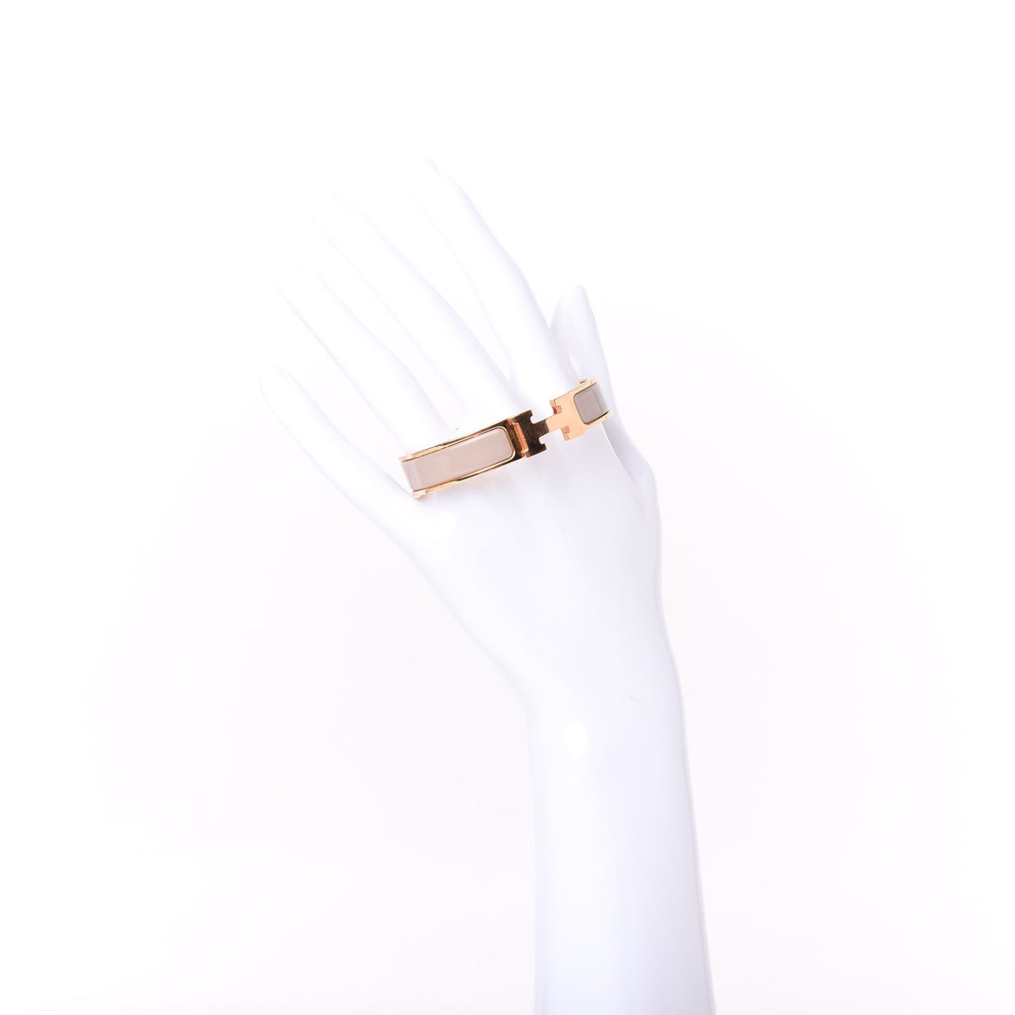 Enamel Clic Clac H Narrow Bracelet PM Marron Glace