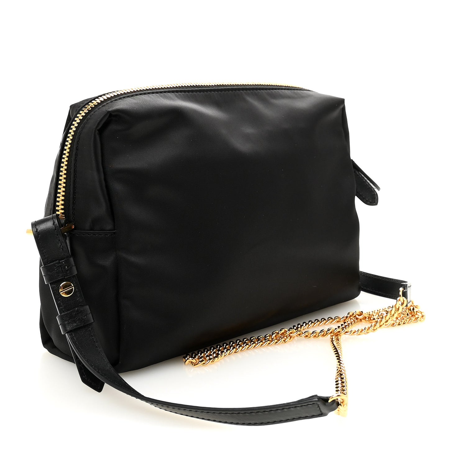 Nylon Pouch With Chain Black