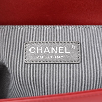 Chanel Lambskin Chevron Quilted Medium Boy Flap Dark Red 6 of 10