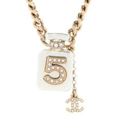 Chanel Resin Crystal CC No 5 Perfume Bottle Necklace 4 of 6