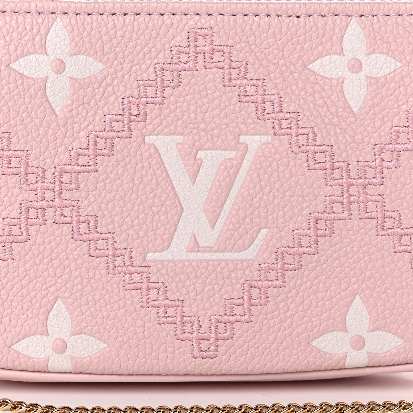Empreinte Monogram Giant Broderies Mini Pochette Accessories Pink Creme