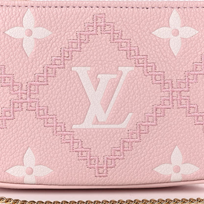 Louis Vuitton Empreinte Monogram Giant Broderies Mini Pochette Accessories Pink Creme 7 of 10