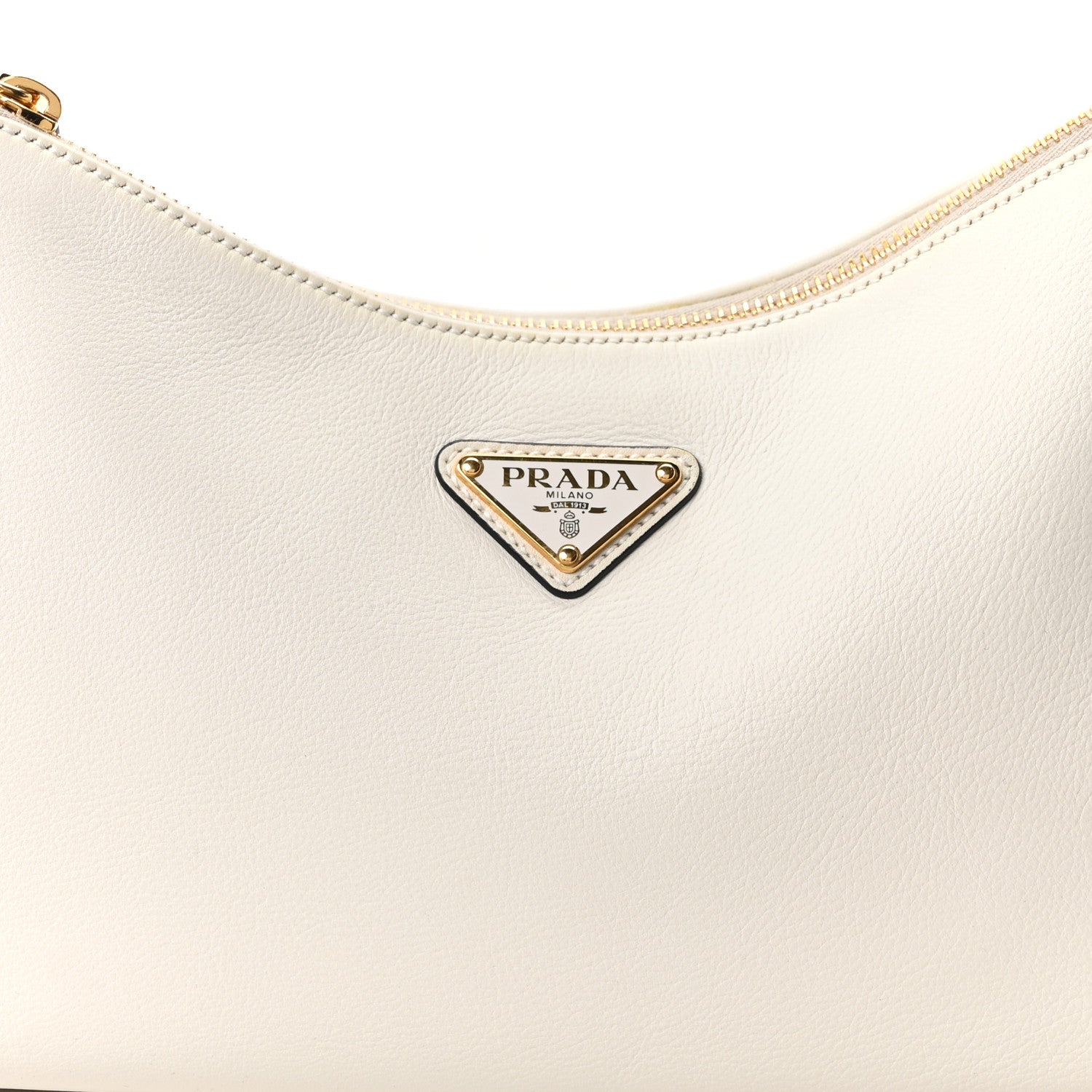 Prada Soft Calfskin Medium Aimee Shoulder Bag White 8 of 10