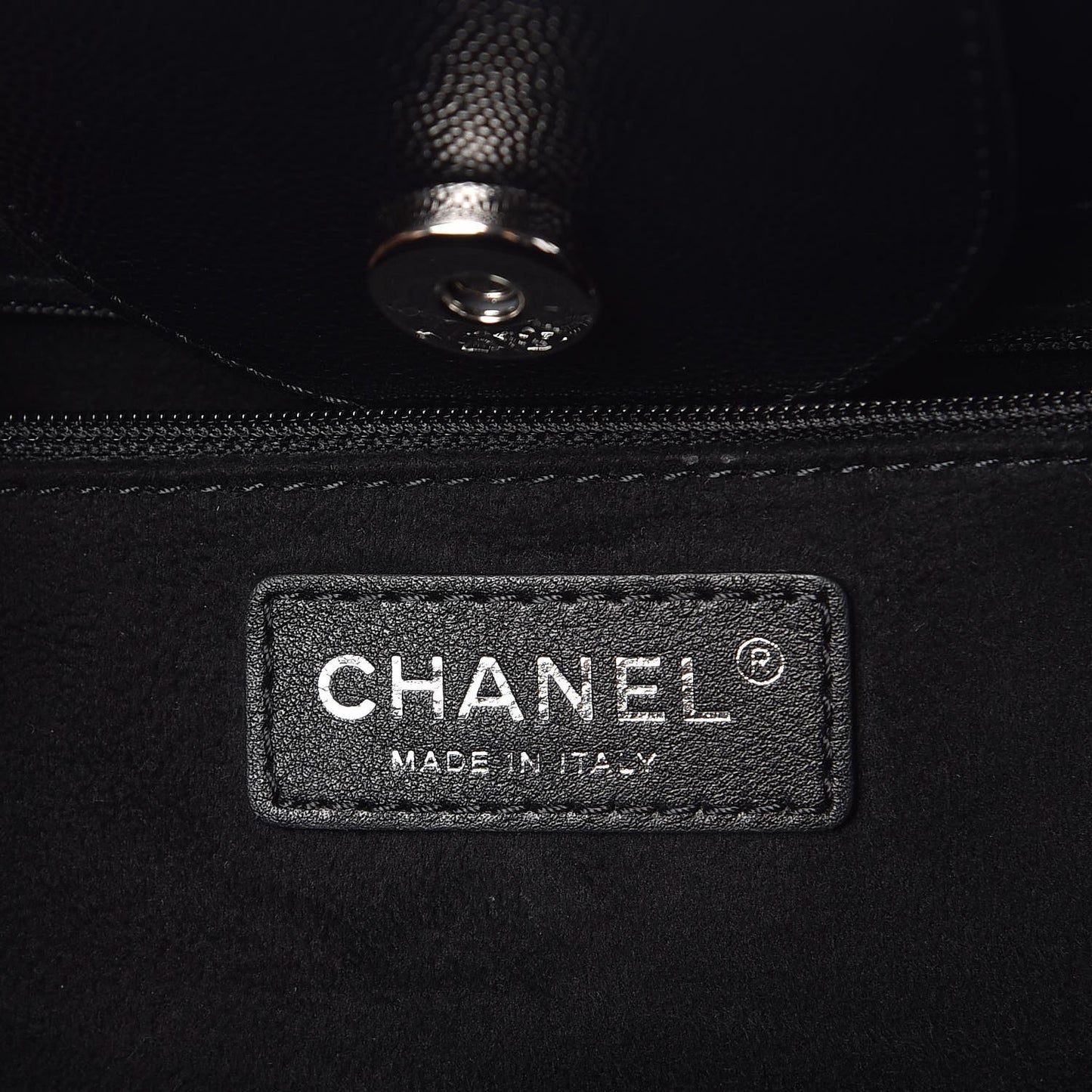 Caviar Medium Studded Deauville Tote Black