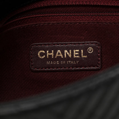 Chanel Calfskin Chevron Quilted Medium Surpique Flap Black 6 of 12