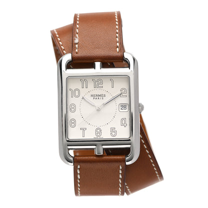 Hermes Stainless Steel Barenia 29mm Cape Cod Double Tour Quartz Watch Fauve 1 of 5