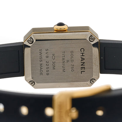 Chanel 18K Yellow Gold Titanium Rubber 20mm Premiere Ribbon Quartz Watch 4 of 5