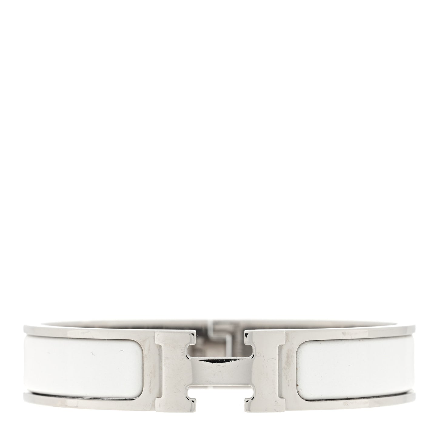 Enamel Narrow Clic Clac H Bracelet PM White