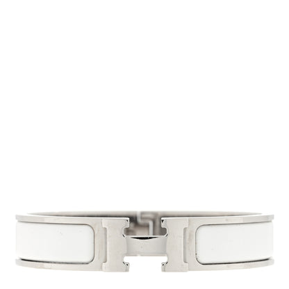 Hermes Enamel Narrow Clic Clac H Bracelet PM White 1 of 5