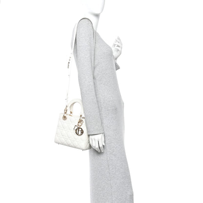 Christian Dior Lambskin Cannage Small My ABCDior Lady Dior White 2 of 9