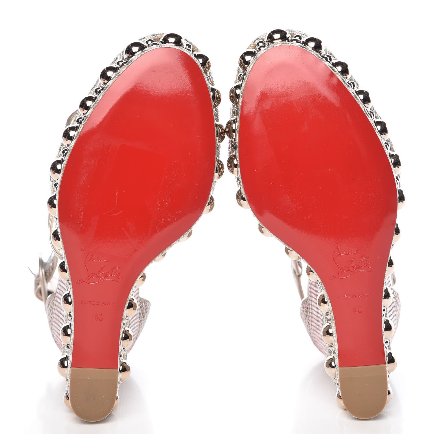 Christian Louboutin Lurex Chocazeppa 120 Platform Wedge Sandals 40 Lupin 5 of 9