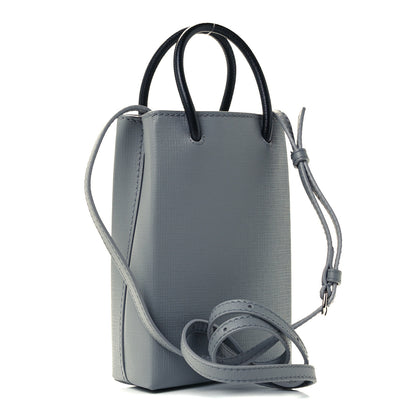 Balenciaga Squared Calfskin Logo Shopping Phone Holder Bag Balenciaga Grey 3 of 10