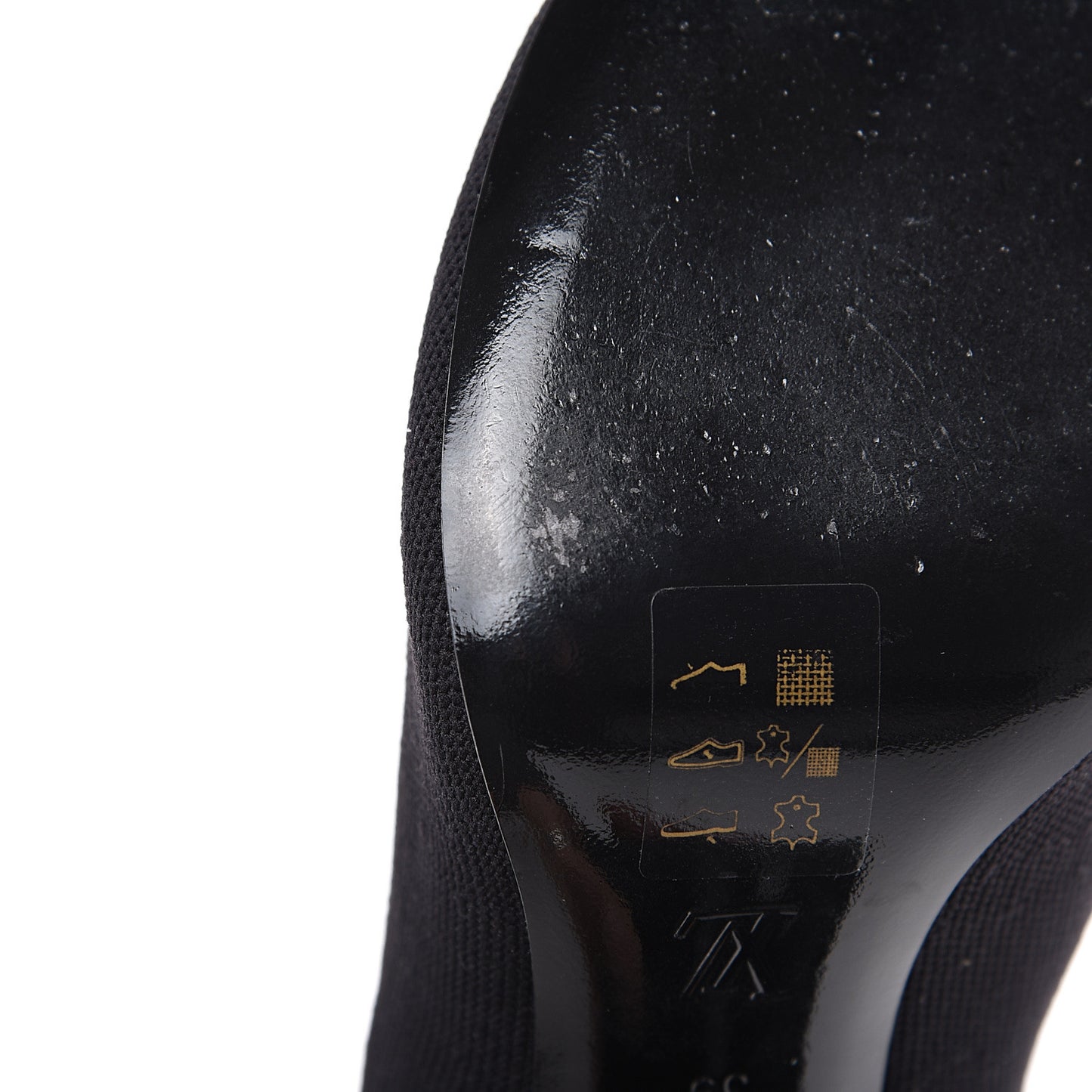 Stretch Fabric LV Black Heart Sock Ankle Boots 39 Black