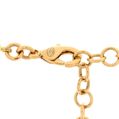 Chanel Pearl Metal Resin Logo Choker Gold Black Pearly White 4 of 4