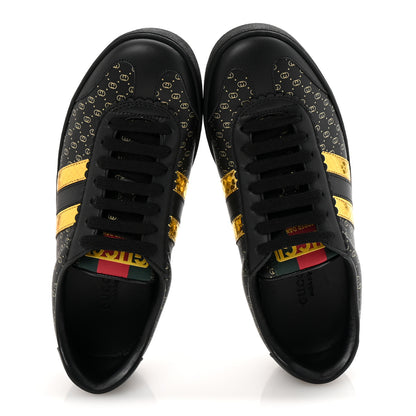 Gucci X DAPPER DAN Calfskin Laminated Ayers GG Micro Monogram Womens G74 Sneakers 36.5 Black Gold 2 of 11