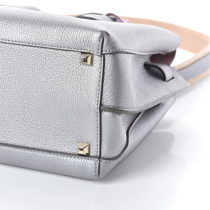 MCM Metallic Grained Calfskin Medium Milla Tote Spike Silver 10 of 10