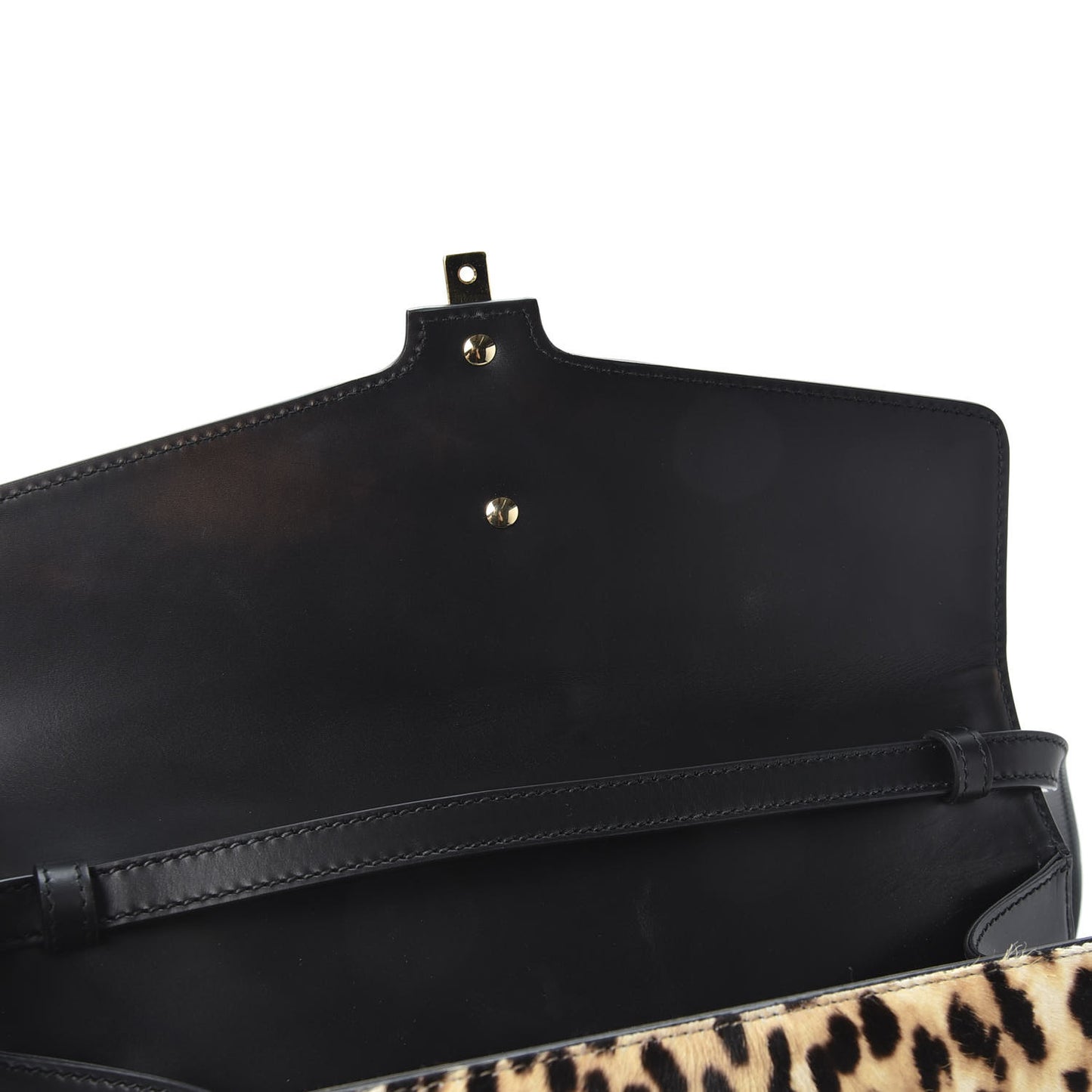 Calf Hair Leopard Print Medium Sylvie Top Handle Bag Naturale Black