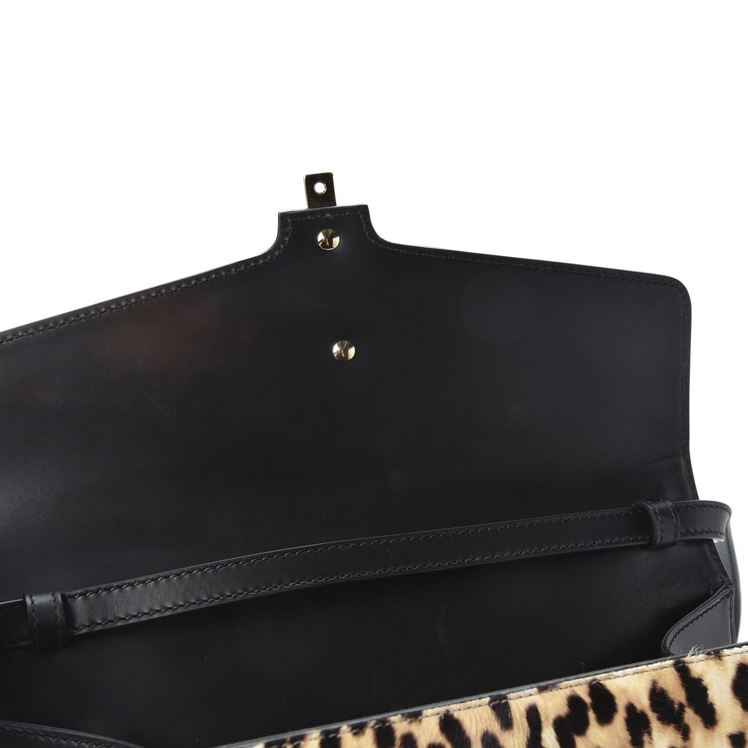 Gucci Calf Hair Leopard Print Medium Sylvie Top Handle Bag Naturale Black 8 of 10