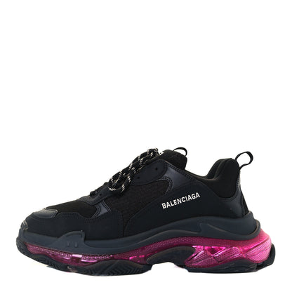 Balenciaga Fabric Mesh Clear Sole Mens Triple S Sneakers 45 Black Pink Neon 1 of 11