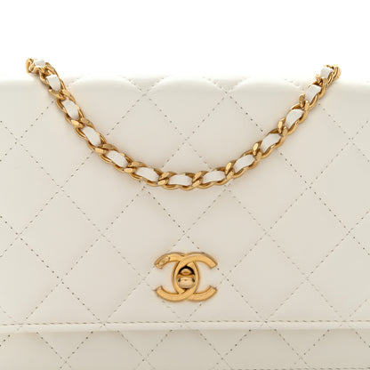 Chanel Lambskin Quilted CC Pearl Crush Wallet on Chain WOC White 9 of 12