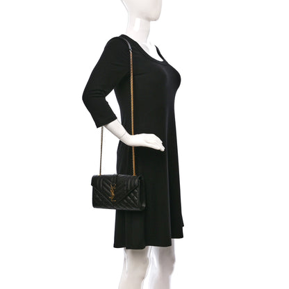 Saint Laurent Grain De Poudre Textured Mixed Matelasse Triquilt Small Monogram Satchel Black 3 of 11