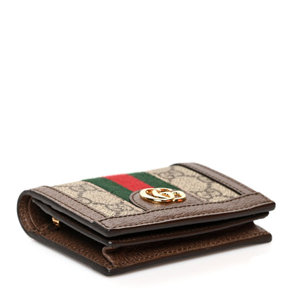 Gucci GG Supreme Monogram Web Ophidia Card Case Beige New Acero 4 of 8