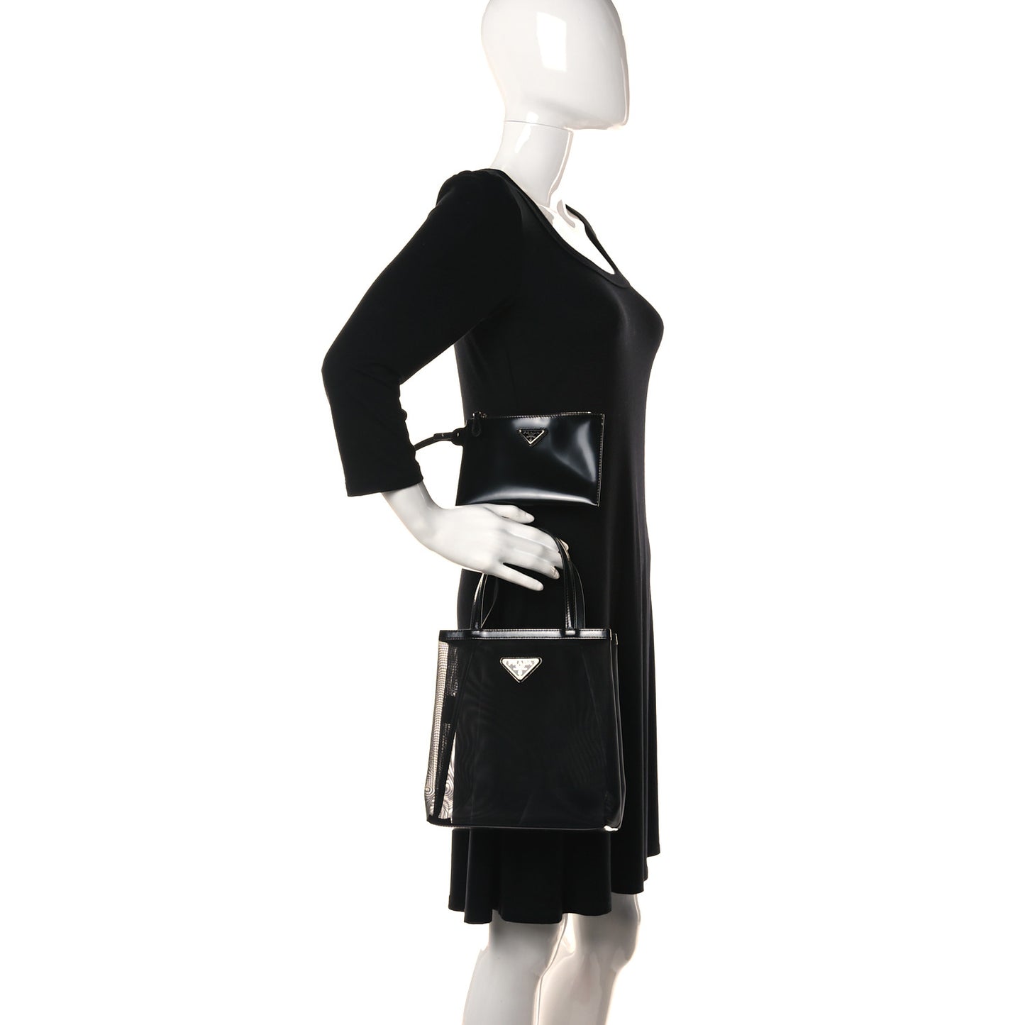 Mesh Small Tote Bag Black