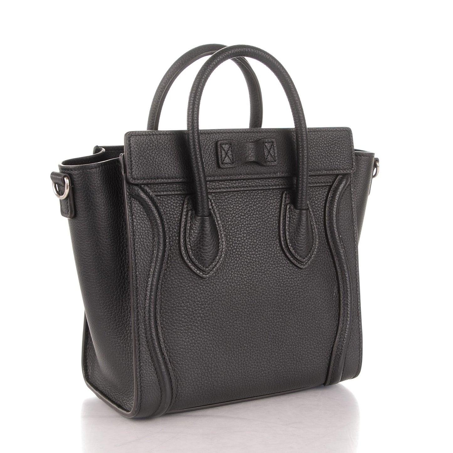 Drummed Calfskin Nano Luggage Black