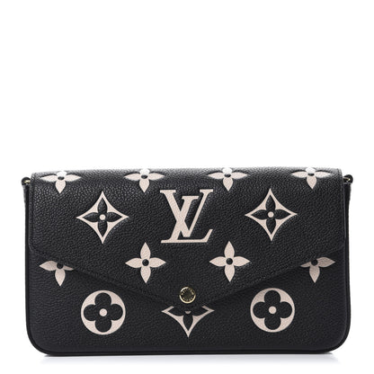 Louis Vuitton Empreinte Monogram Giant Felicie Pochette Black Beige 1 of 10