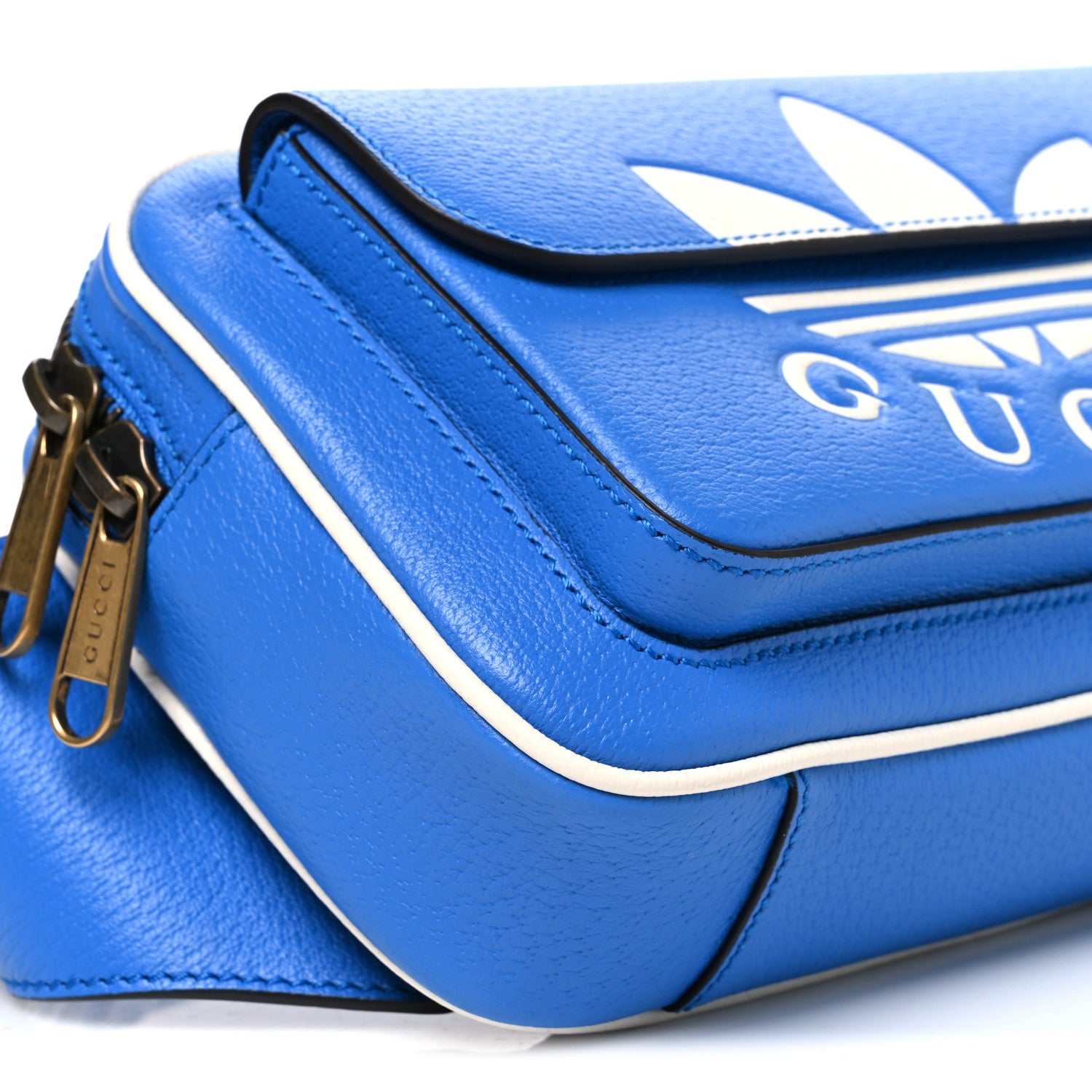 Gucci X ADIDAS Textured Dollar Calfskin Belt Bag Blue 8 of 9