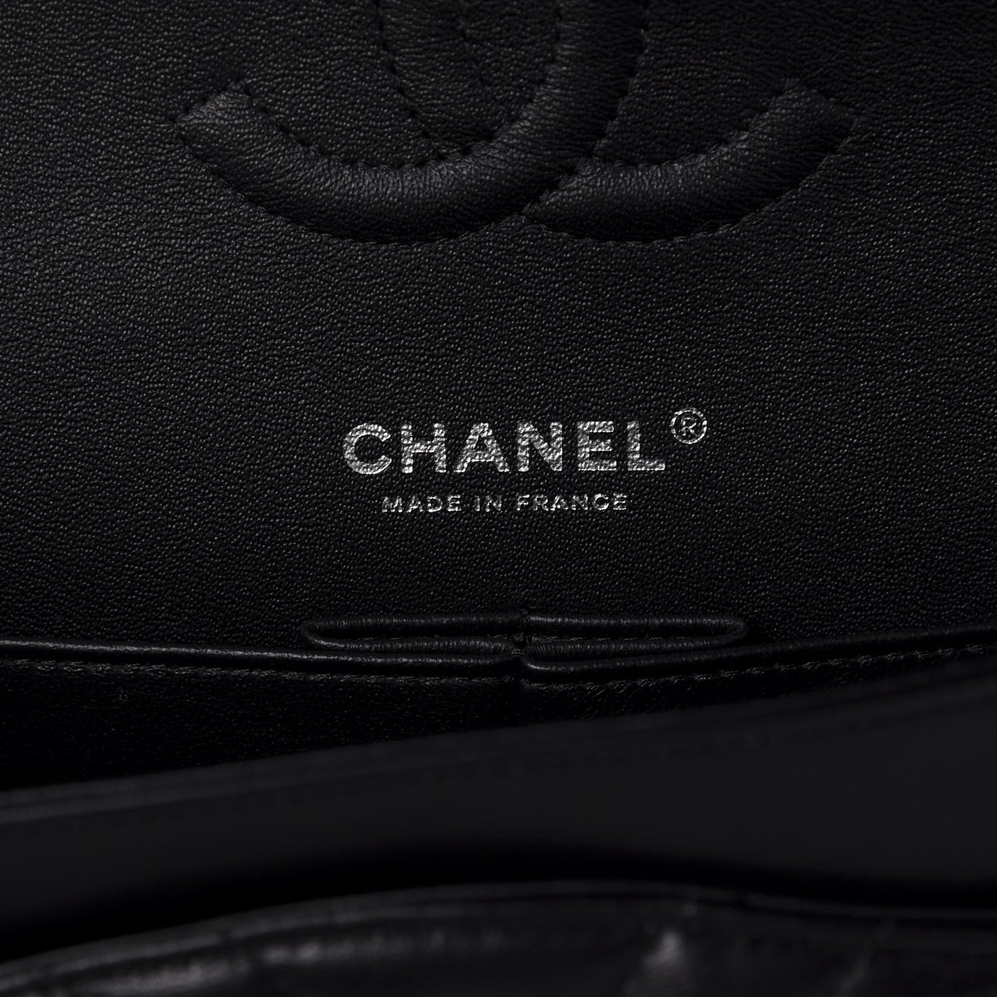 Lambskin Chevron Quilted Medium Double Flap So Black