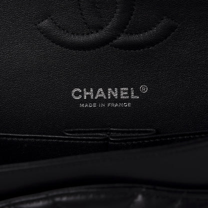 Chanel Lambskin Chevron Quilted Medium Double Flap So Black 9 of 11