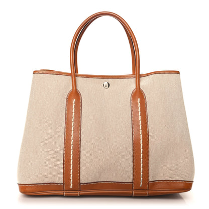 Hermes Barenia Toile Garden Party 36 MM Tote Ecru 1 of 12