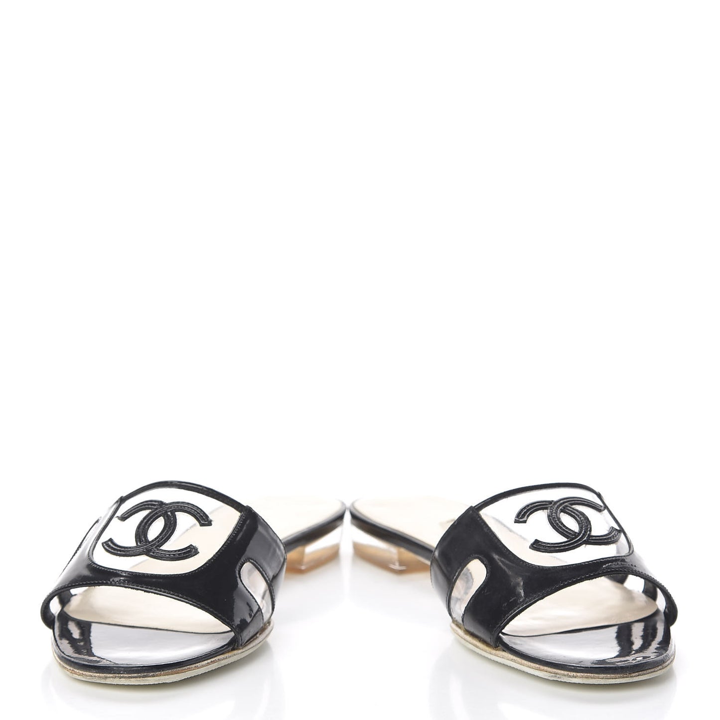 Patent PVC CC Sandals 35 Black
