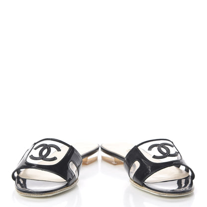 Chanel Patent PVC CC Sandals 35 Black 5 of 18