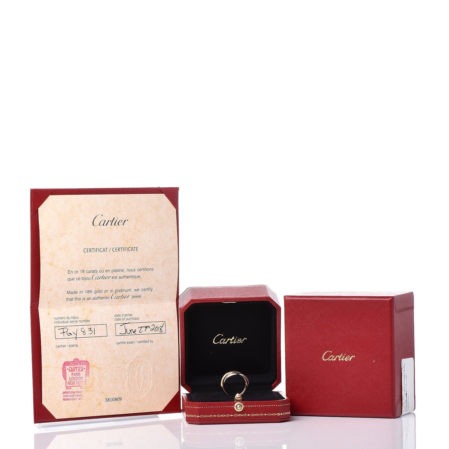 Cartier 18K Pink Yellow White Gold Small Trinity Ring 51 5.75 7 of 7