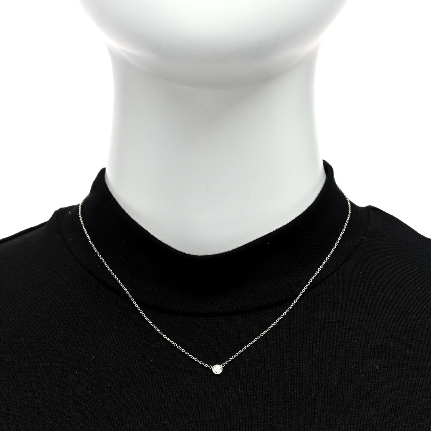 Tiffany Platinum Diamond .12ct Elsa Peretti Diamonds by the Yard Pendant Necklace 2 of 4