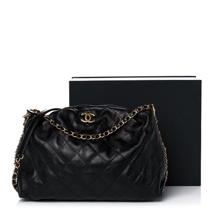 Chanel Calfskin Quilted Coco Shelter Bowling Bag Black 11 of 11